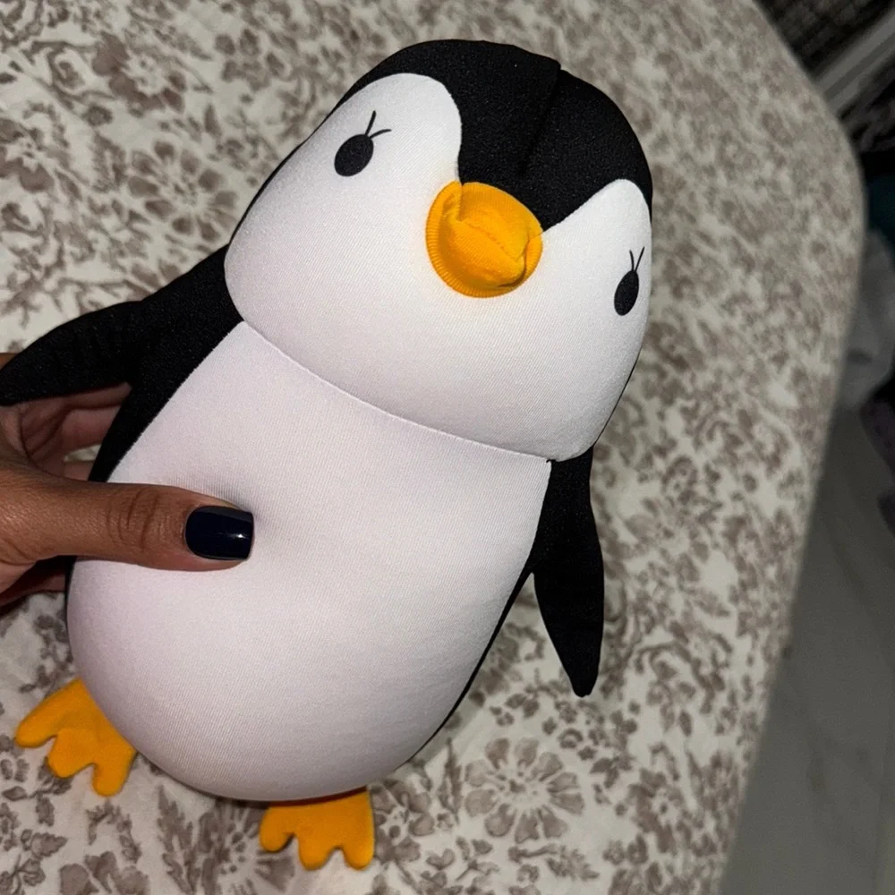 Plush Penguin Bird Toy/ converts to travel pillow- Black and White